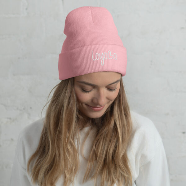 White Loyobo Cuffed Beanie - Image 5