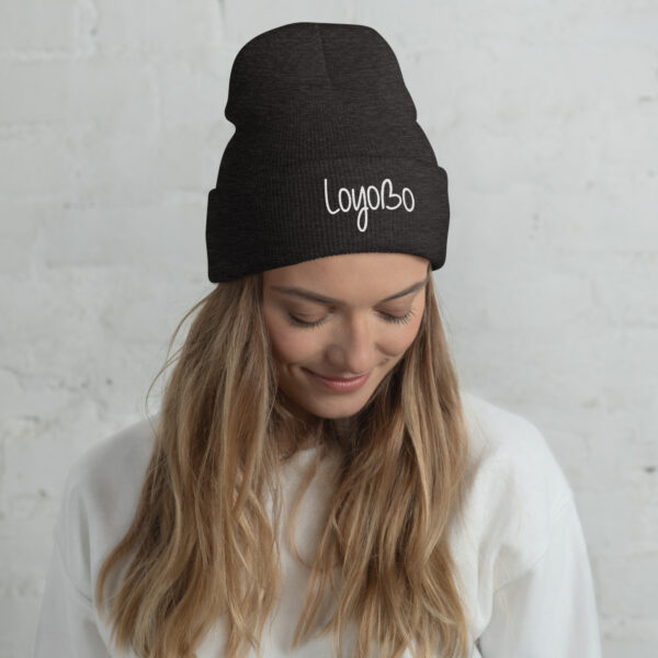 White Loyobo Cuffed Beanie - Image 3