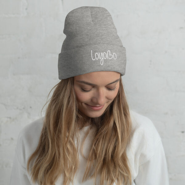White Loyobo Cuffed Beanie - Image 4