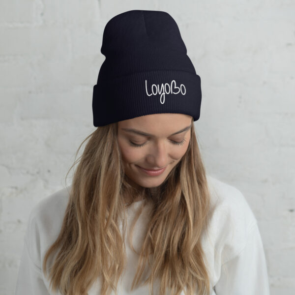 White Loyobo Cuffed Beanie - Image 2