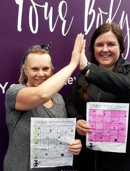 Anita & Kenna, with their completed BINGO cards!